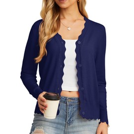 GRECERELLE Women's Cardigans Women's Cardigans Coatigans for Women UK Sweater for Women Long Sleeve Open Front (Navy Blue, XL)