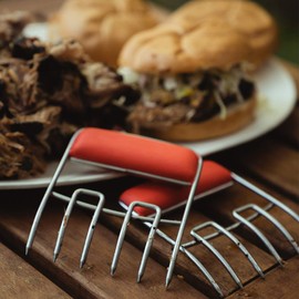 Charcoal Companion Stainless Steel Meat Claws CC1130 Heat-Resistant BPA-Free Durable Stainless St, Red