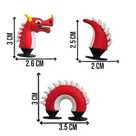 GDJEWLS 3D Dragon Shoe Charms for Shoes, Wristbands and Bags Decoration | Non-Breakable, Non-Toxic PVC Shoes Charms | Fun Gift for Kids, Boys, Girls and Adults