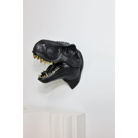 Hi-Line Gift Ltd Dinosaur Head Sculpture Black Color Wall Mounted Ornament
