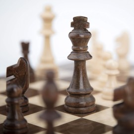 LaModaHome Chess Set, Classic Wooden Board for Adults and Kids 14.96" x 14.96" inch, Unscratchable Polished, Super Portable and Easy to Carry.