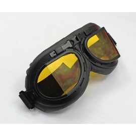 TDR Vintage Aviator Pilot GOGGLES Vintage Protective Gear for Skiing Motorcycle Scooter Adjustable UV Protection Anti-Fog Safety Goggles for Adults Teens