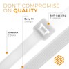 GTSE 8 Inch White/Clear Zip Ties, 100 Pack, 40lb Strength,