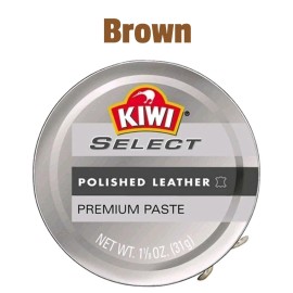 Kiwi Brown Shoe Polish Care Kit 1.13oz + 2  Foam Applicators + 2 Shine Cloths