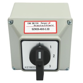 KEYMOO 40A Changeover Switch with Exterior Box, 4 Positions 3 Poles, Universal Selector Switch, Cam Switch Box IP65