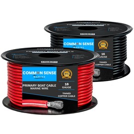 16 Gauge Primary Boat Cable - 30 ft Marine Grade Wire Tinned Oxygen-Free Copper - 16 AWG UL 1426 Standard PVC Wire for Boat, Automotive, Speakers, Camper & Trailers