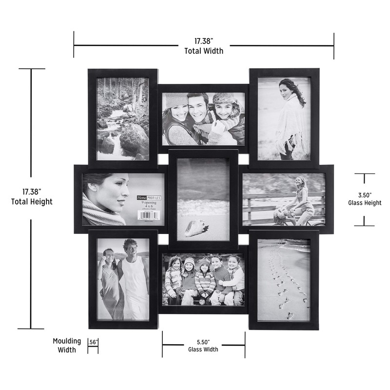 Malden 4x6 9-Opening Collage Picture Frame - Displays Nine 4x6