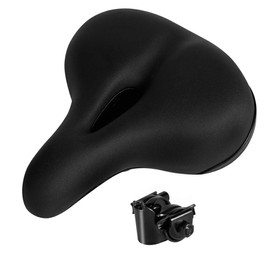 Bigsized Comfort Bike Seat - Most Comfortable Replacement Bicycle Saddle - Universal Fit for Exercise Bike and Outdoor Bikes - Suspension Wide Soft Padded Bike Saddle (Black Hollow)