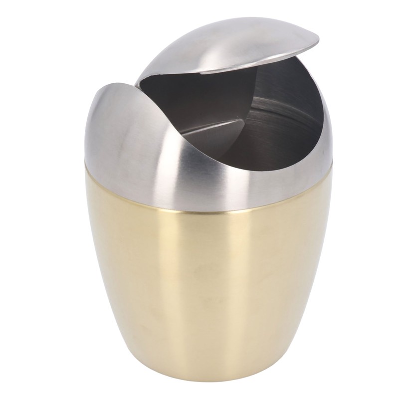 Desktop Small Trash Can Multipurpose 304 Stainless Steel Mini Trash