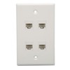Ethernet Wall Plate 4 Port, Cat 6 Ethernet Wall Outlet