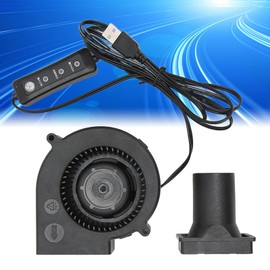 USB Blower Fan 3.8in, 3 Speed Mode, 5V, Brushless, 3800 RPM, 22 CFM, USB Powered, Easy Installation, Wide Application