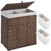 GREENSTELL Laundry Hamper with lid, No Install Needed, 110L Wicker