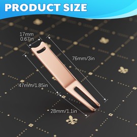 Easecos 3 Pcs Metal Golf Divot Repair Tool Bending Golf Divot Fork Portable Fairway Repairing Curved Spit Repair Tool Accessories (Red/Brown/Yellow)