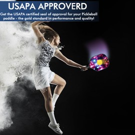 Pickleball Paddles Set of 2 Carbon Fiber USAPA Approved Pickle Ball Paddle Rackets Outdoor Indoor 4 Pickleballs Racquet Gifts Equipment Accessories for Beginners Intermediate Pro Players