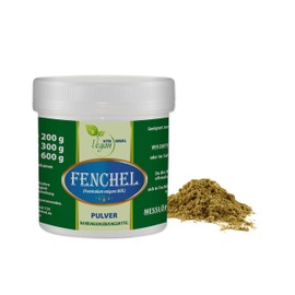 VITAIDEAL Vegan® Fennel Powder Green Sweet (Foeniculum Vulgare) 300 g including measuring spoon, purely natural without additives.