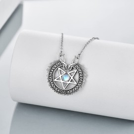 VENACOLY Owl/Snail Necklace Sterling Silver Animal Necklace Jewellery Mother's Day Gift for Women Girls, Sterling Silver, Moonstone