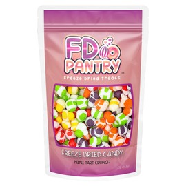 Freeze Dried Candy Tarts Mini Crunch- Light Crunchy Sweetness, 4 oz Flavors- Variety Mixed Fruit Punch. Tarts Mini Resealable Bag Freshness. Tangy Sweet