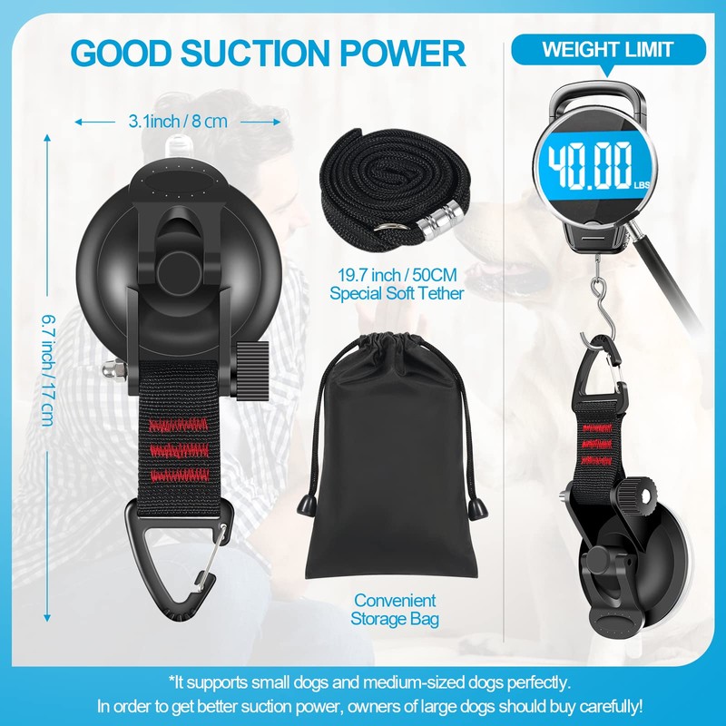 Dog Bathing Tether with Heavy Suction Cup, Dog Grooming Tub