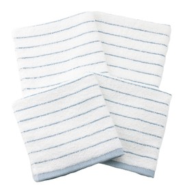 Muko Towel Pin Border Hand Towel, Slightly Thin, Made in Japan, Water Absorbent, 100% Cotton, Set of 4 Same Color, Blue Gray