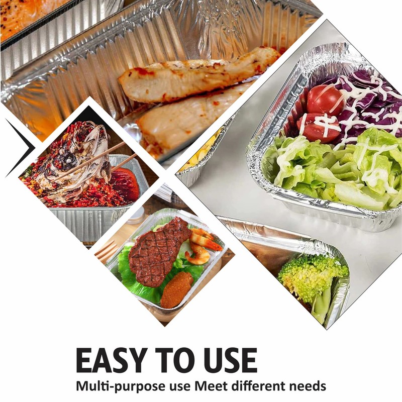 LORD C Foil Food Containers with Lids Medium Disposable Baking