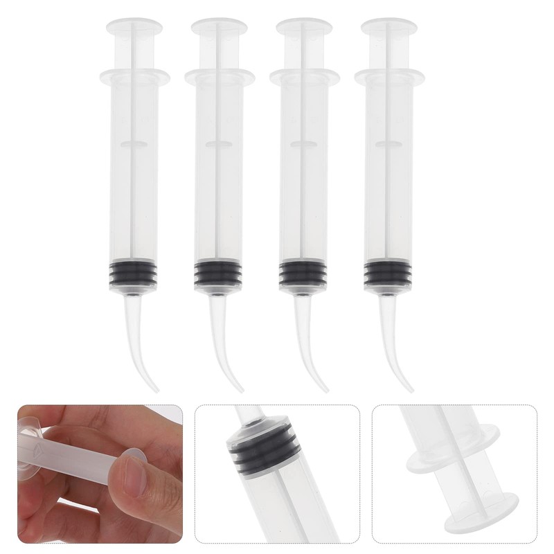 ROSENICE Dental Syringe 4pcs Disposable Dental Irrigation Syringe with Curved