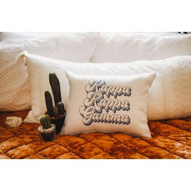 Sorority Shop Kappa Kappa Gamma Pillow – Retro Design, 12" x 16" Lumbar Pillow Sorority