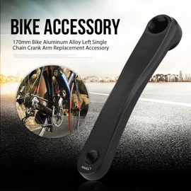 Bicycle Crank Arm, 170mm Bike Crank Leg Left Aluminum Alloy Single Speed Crankset for Bicycle Mountain Road Bike Bikes Part Bike Crank Leg, Square Rhombic Hole (black2)