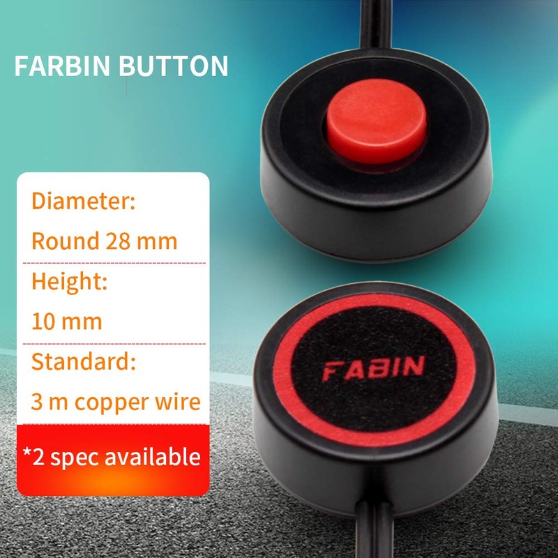 FARBIN Horn Push Button with Quick Connector, Momentary Switch with
