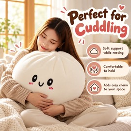 Dumpling Plush Pillow for Hugging & Decor – Soft Stuffed Food Toy Cushion for Beds, Sofas & Cute Gifts