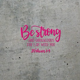 Joshua 1 9 (Pink) (Set of 2) Premium Waterproof Vinyl Decal Stickers for Laptop Phone Accessory Helmet Car Window Mug Tuber Cup Door Wall Decoration - ANGsticc40472PI