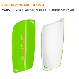 Soccer Shin Guards for Kids Youth, Shin Guard and Shin Guard Sleeves for Boys and Girls for Football Games EVA Cushion Protection Reduce Shocks and Injuries Green M