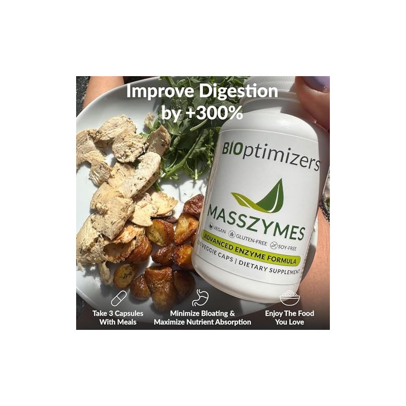BIOptimizers MassZymes - Bloating Digestive Enzymes Supplement