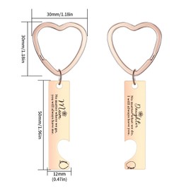 2 Pcs Mum Daughter Heart Matching Keyring Keychain, As Gifts for Mothers Day Gifts, Mum Gifts from Daughter Gifts from Mum, Mother and Daughter Gifts, Christmas Birthday Presents for Mum Daughter