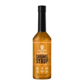 Lakanto Simple Flavoring Syrup - Monk Fruit Sweetener with Allulose, Perfect for Coffee, Tea, Cocktails, Snow Cones, Sodas, Other Drinks, Keto, Vegan (Caramel - 25.4 fl oz)