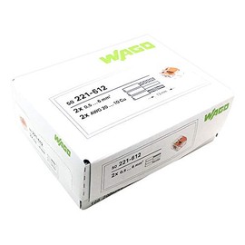 Wago | Conector De Empalme Eléctrico De Palanca, 50 Piezas, 2 Polos, Calibre 10–20 Awg (0,5–6 Mm²), 221-612
