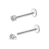 Moissanite Lip Stud for Women - 18G Titanium Alloy Lip