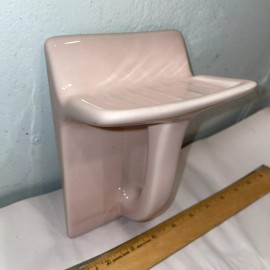 Unbranded Vintage Ceramic Tile-In Bathroom Pastel Pink Gloss Soap Dish Thinset Handle
