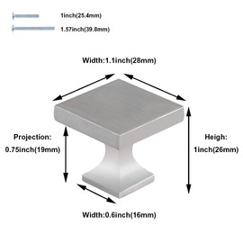 homdiy 30 Pack Solid Square Drawer Knobs - Brushed Nickel Cabinet Knobs MO6785SNB Kitchen Cabinet Hardware Knobs Dresser Knobs Brushed Nickel Knobs for Dresser Drawers