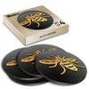 4 x Round Coasters - 3D Manchester Bee Logo Cork