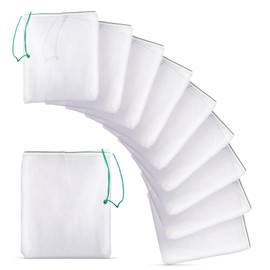 SunGrow Catappa Leaf Filter Bags, 10 Mesh Bags for Carbon Media, Durable Drawstring Bio Media Bags for Fish Tank Filters, Aquarium Fine Nylon Bags for Activated Carbon, Biosphere, or Ceramic Rings