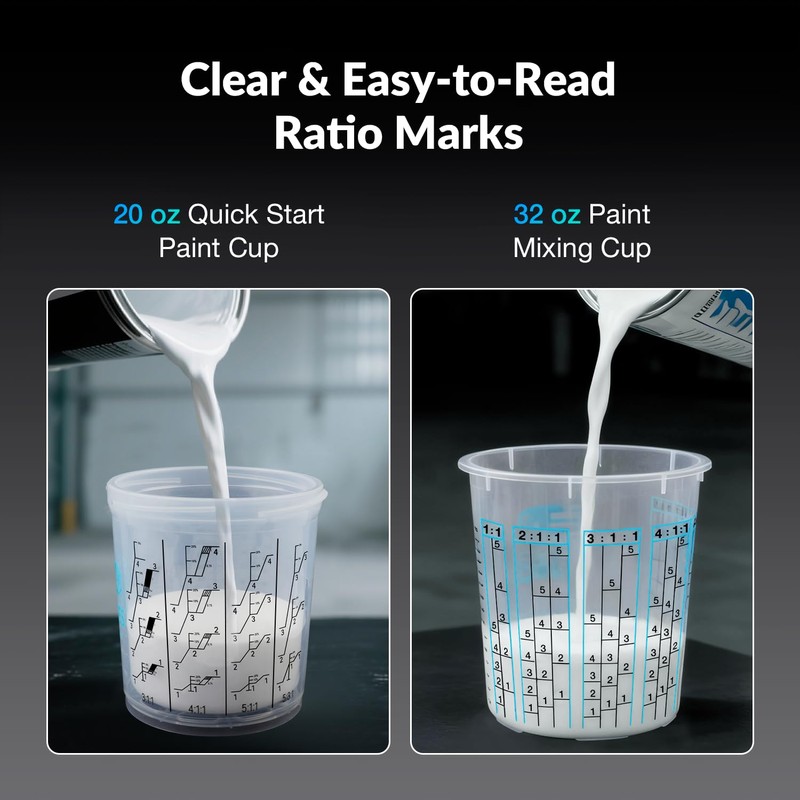 Disposable Paint Cups 20 oz, 40-Pack Paint Cups with Lids