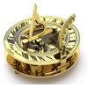Nautical Solid Brass sundial compass With Solid Brown Wooden Box