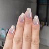 Press on Nails Medium Square SWEKKE Gray Fake Nails False