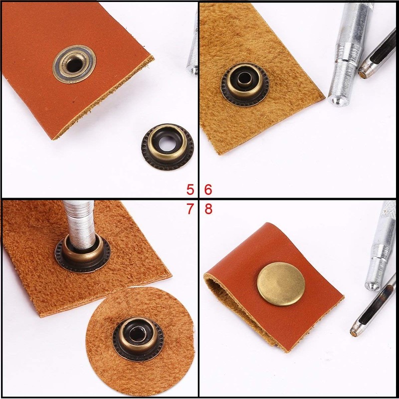 WedDecor 15mm Matte Black Snap Fasteners 4 Parts Press Studs