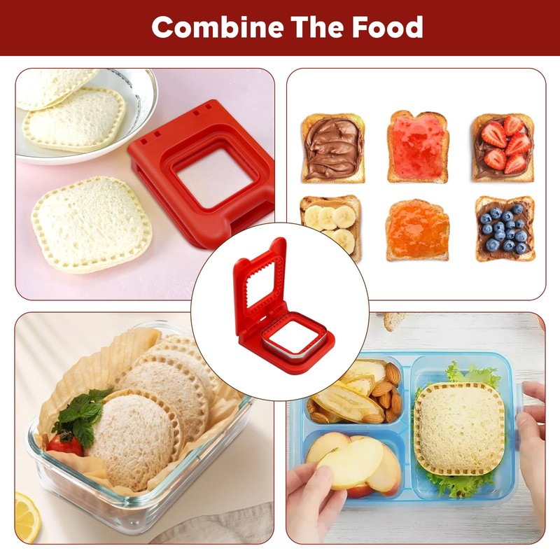 MEETOZ Sandwich Cutter and Sealer, Square Sandwich Maker, Decruster Sandwich
