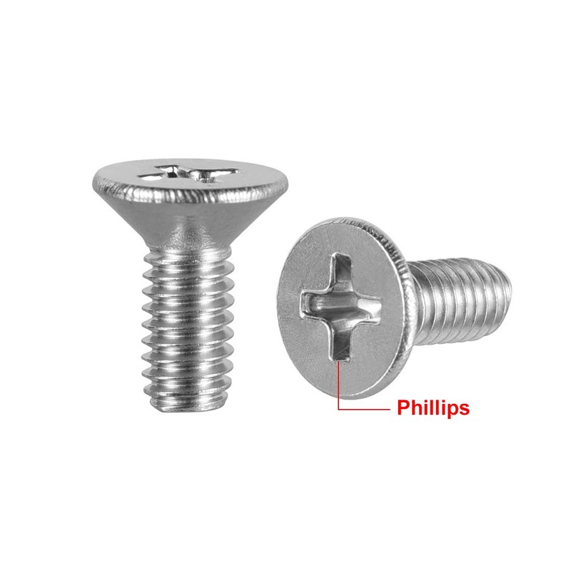 sourcing map M4x10mm Flat Head Machine Screws, Phillips Cross Screw,