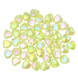 Tupalizy 50PCS Heart Beads 9mm Acrylic Heart Shaped Crystal Beads Charms for Bracelets Jewelry Making Earrings Necklace Art Crafts Project Keychains Valentine Day Christmas Birthday Gifts (Yellow)