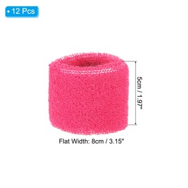 PATIKIL 12pcs 8x5cm Sports Wristbands Coton Terry Cloth Sweat Band for Tennis Basketball Training Athletic Running Rose Red