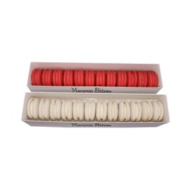 Red Velvet and Vanilla Macaron Cookie Gift Box, 24 Count