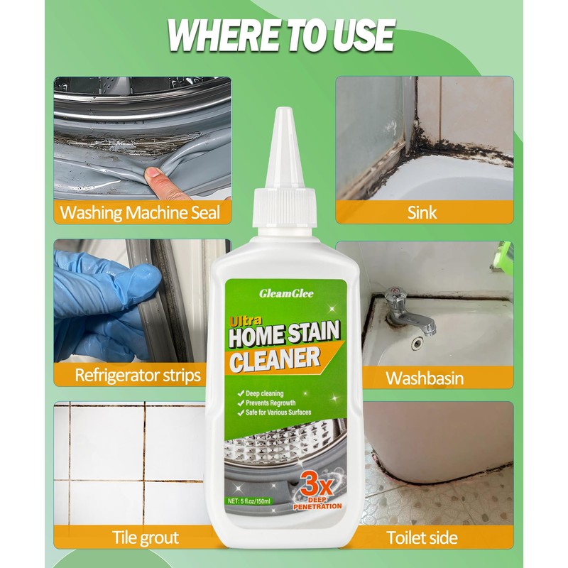 Home Remover Gel, 2 Pack Powerful Washing Machine Gasket Cleaner,